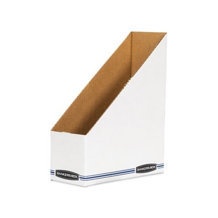 Fellowes Magazine File, Cardboard, 4.1in W, 9.5in D, 12in H, White 10723